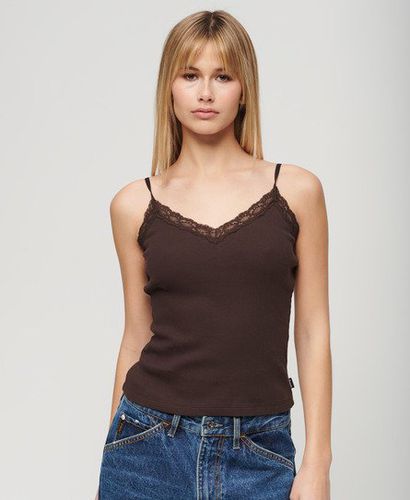 Ladies Slim Fit Lace Trim Athletic Essential Cami Top, , Size: 10-12 - Superdry - Modalova
