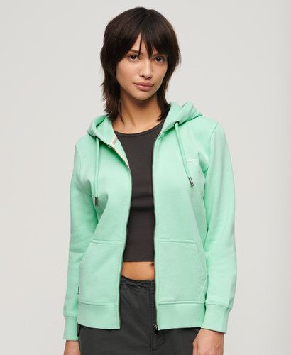 Women's Essential Logo Zip Hoodie / Beach Glass - Size: 16 - Superdry - Modalova