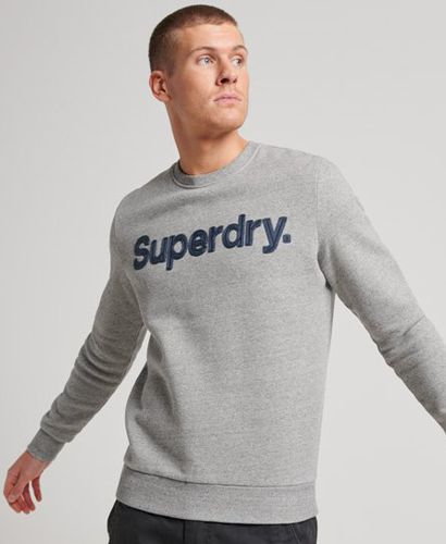 Men's Core Logo Classic Crew Sweatshirt Grey / Light Grey True Grit - Size: M - Superdry - Modalova