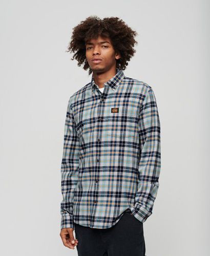 Men's Long Sleeve Cotton Lumberjack Shirt Light Grey / Canyon Check Light Grey - Size: L - Superdry - Modalova