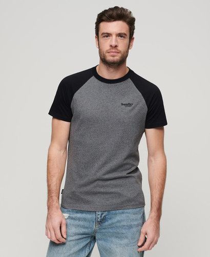 Men's Organic Cotton Essential Logo Baseball T-Shirt / Rich Charcoal Marl/Black - Size: M - Superdry - Modalova