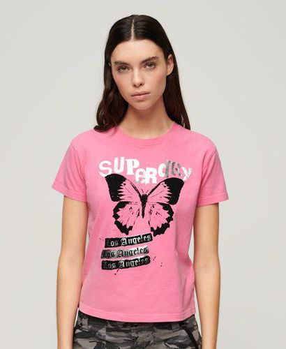 Damen Lo-fi Rock T-Shirt mit Grafik - Größe: 44 - Superdry - Modalova
