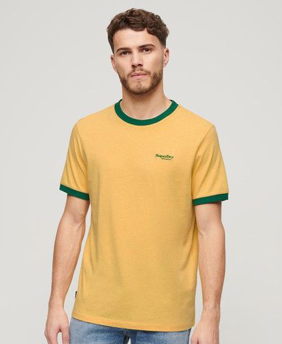 Men's Essential Logo Ringer T-Shirt Yellow / Canary Yellow Marl/Drop Kick Green - Size: Xxl - Superdry - Modalova