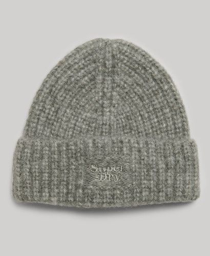 Women's Rib Knit Beanie Hat Grey / Grey Marl - Size: 1SIZE - Superdry - Modalova