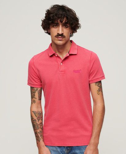 Men's Destroyed Polo Shirt Pink / Raspberry Pink - Size: L - Superdry - Modalova