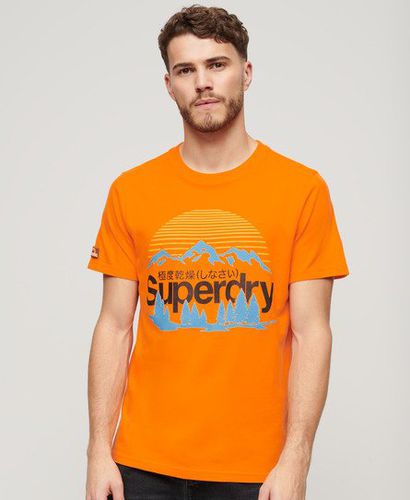 Mens Classic Great Outdoors Graphic T-Shirt, Orange, Size: M - Superdry - Modalova