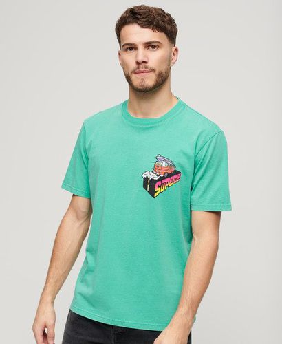 Men's Neon Travel Chest Loose T-Shirt Green / Cool Green - Size: L - Superdry - Modalova