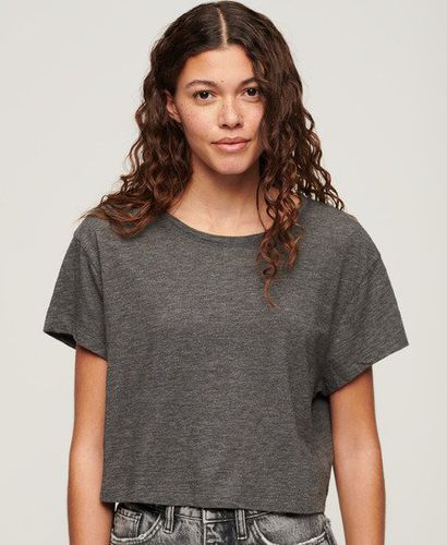 Women's Slouchy Cropped T-Shirt Dark Grey / Cosmo Grey Marl - Size: 12 - Superdry - Modalova