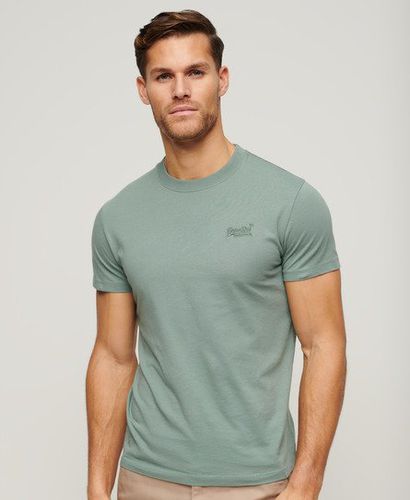 Men's Organic Cotton Essential Logo Embroidered T-Shirt Light Grey / Seawater Grey - Size: Xxxl - Superdry - Modalova