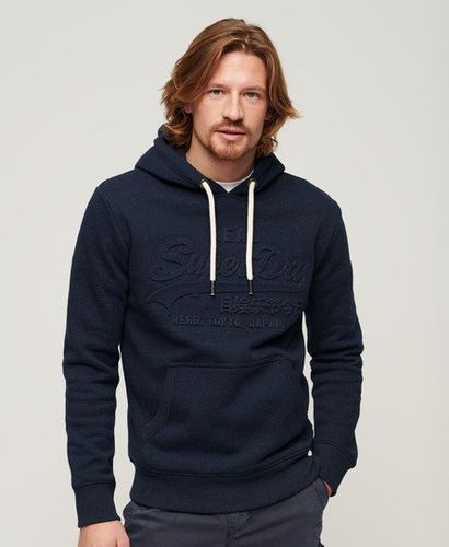 Mens Classic Embossed Vintage Logo Hoodie, Dark Blue, Size: M - Superdry - Modalova