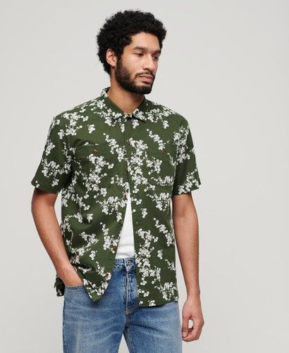 Men's Short Sleeve Beach Shirt / Olive Blossom - Size: L - Superdry - Modalova