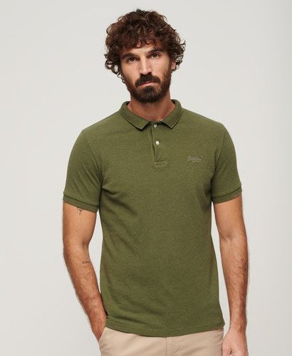Men's Classic Pique Polo Shirt / Thrift Olive Marl - Size: L - Superdry - Modalova