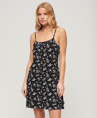 Women's Printed Cami Jersey Mini Dress Black / Sasha Daisy Print - Size: 8 - Superdry - Modalova