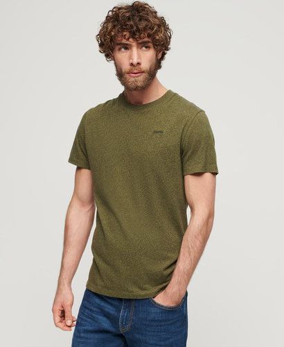Men's Organic Cotton Essential Small Logo T-Shirt / Olive Fleck Marl - Size: L - Superdry - Modalova