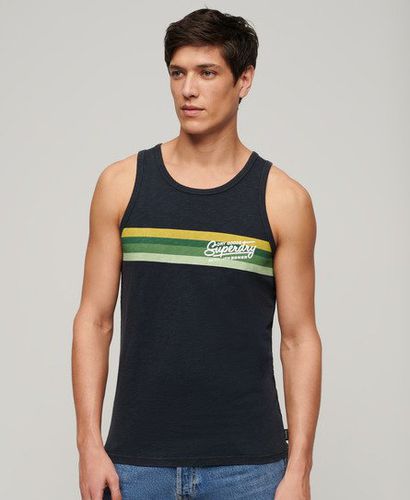 Men's Cali Striped Logo Vest Top / Eclipse Slub - Size: M - Superdry - Modalova