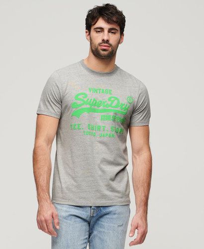 Herren Neonfarbenes T-Shirt mit Vintage-Logo - Größe: S - Superdry - Modalova