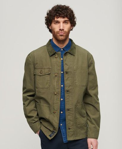 Men's The Merchant Store - Cotton Work Jacket Green / Chive Green - Size: Xxl - Superdry - Modalova