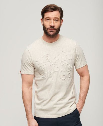 Men's Embossed Archive Graphic T-Shirt Cream / Oat Cream Marl - Size: Xxl - Superdry - Modalova