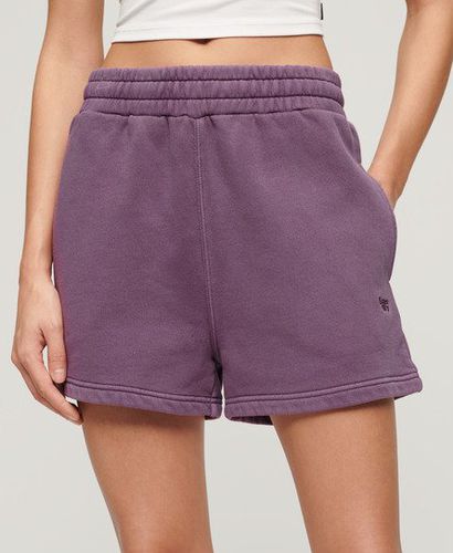Women's Women's Loose Fit Embroidered Vintage Wash Sweat Shorts, Purple, Size: 10 - Superdry - Modalova
