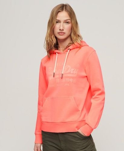 Ladies Classic Graphic Print Neon Hoodie, Cream, Size: 12 - Superdry - Modalova