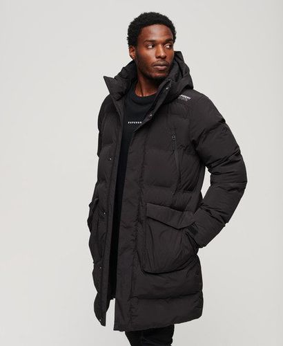 Men's Hooded Longline Padded Jacket Black - Size: L - Superdry - Modalova