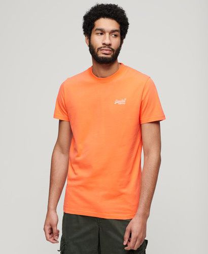 Men's Organic Cotton Essential Logo T-Shirt Orange / Sunburst Coral - Size: S - Superdry - Modalova