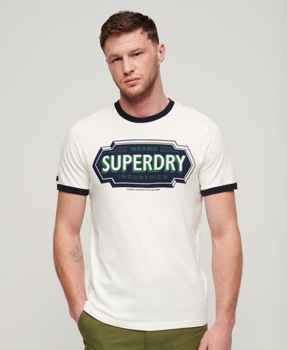 Men's Ringer Workwear Graphic T-Shirt / Winter White/Eclipse - Size: M - Superdry - Modalova
