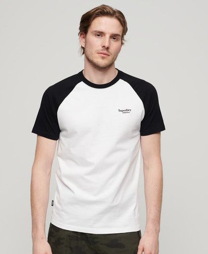 Men's Organic Cotton Essential Logo Baseball T-Shirt White / Optic/black - Size: L - Superdry - Modalova