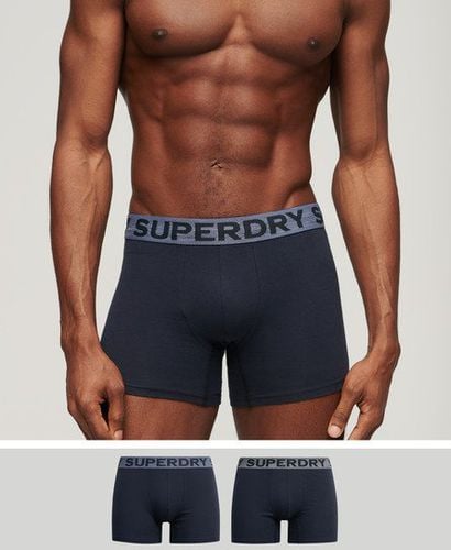 Men's Organic Cotton Boxer Double Pack Navy / Eclipse Navy - Size: M - Superdry - Modalova