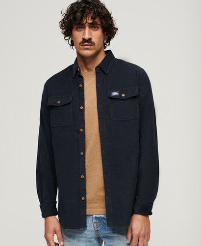 Men's Trailsman Relaxed Fit Corduroy Shirt Navy / Eclipse Navy - Size: L - Superdry - Modalova