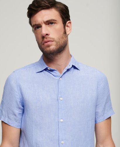 Men's Studios Casual Linen Shirt Light Blue / Light Blue Chambray - Size: M - Superdry - Modalova