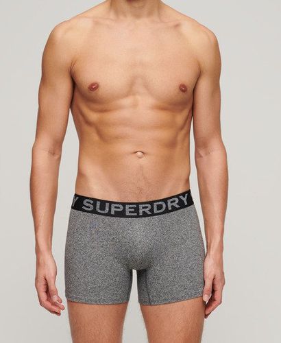 Men's Organic Cotton Boxer Triple Pack Khaki/Black / Asphalt Grit/Winter Kahki Grit/Black - Size: XL - Superdry - Modalova