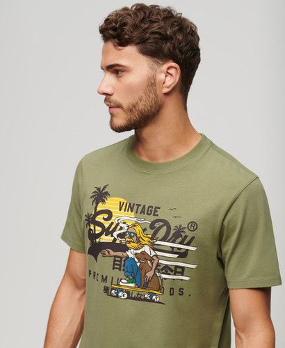 Men's LA Graphic T-Shirt Green / Oil Green - Size: M - Superdry - Modalova