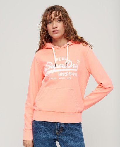 Women's Neon Graphic Hoodie Cream / Pastelline Coral - Size: 10 - Superdry - Modalova