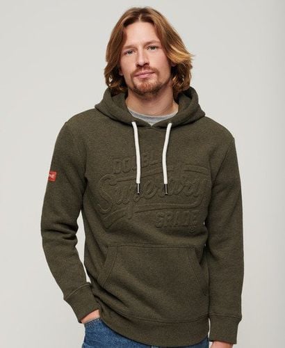 Men's Embossed Archive Graphic Hoodie Green / Olive Green Marl - Size: M - Superdry - Modalova