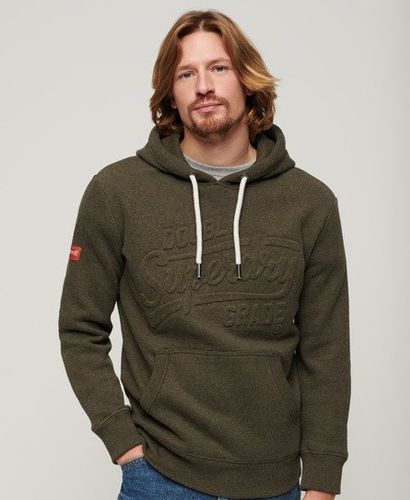 Mens Classic Logo Embossed Archive Graphic Hoodie, Green, Size: L - Superdry - Modalova