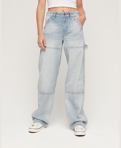 Women's Organic Cotton Mid Rise Denim Carpenter Jeans / Antique - Size: 34/32 - Superdry - Modalova