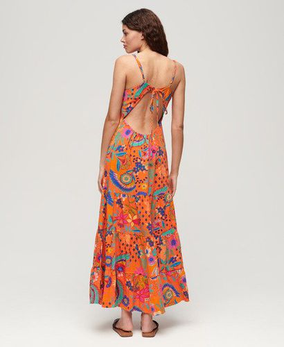 Women's Smocked Cami Maxi Dress Orange / Vera Floral Orange - Size: 14 - Superdry - Modalova