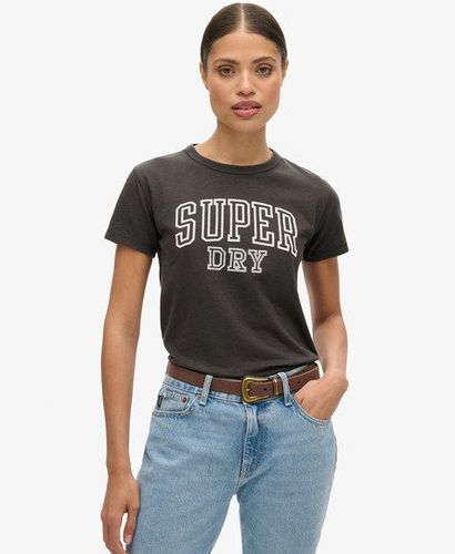 Women's Athletic Essentials Graphic Fitted T-Shirt Black / Bison Black Slub - Size: 14 - Superdry - Modalova