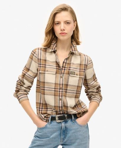 Women's Lumberjack Check Flannel Shirt Beige / Beige/Cream Check - Size: 10 - Superdry - Modalova