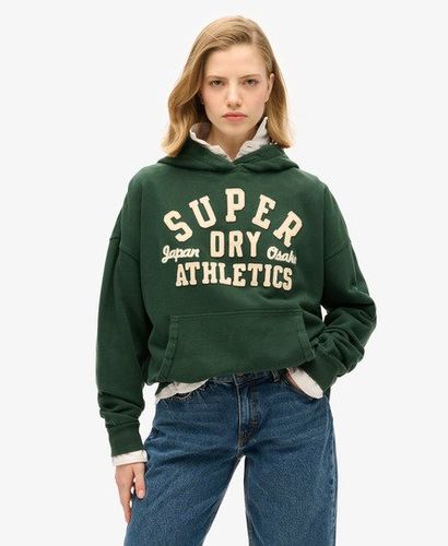 Women's Athletic Essentials Applique Oversized Hoodie Green / Enamel Green - Size: 16 - Superdry - Modalova