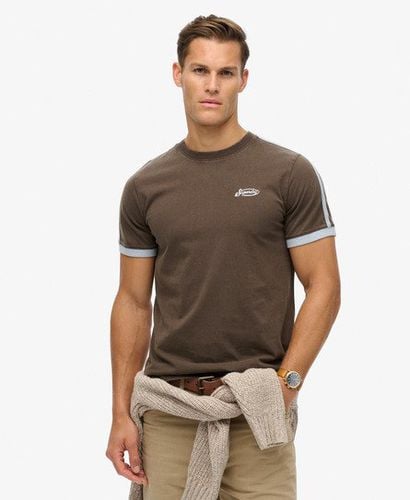 Men's Essential Logo Retro Striped T-Shirt Brown / Bracken Brown - Size: Xxl - Superdry - Modalova