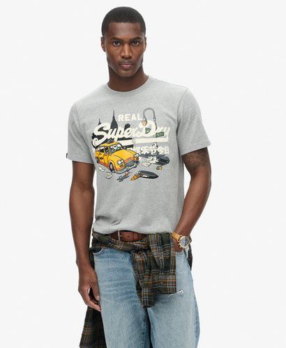 Men's New York Vintage Logo Graphic T-Shirt Grey / Grey Marl - Size: XL - Superdry - Modalova