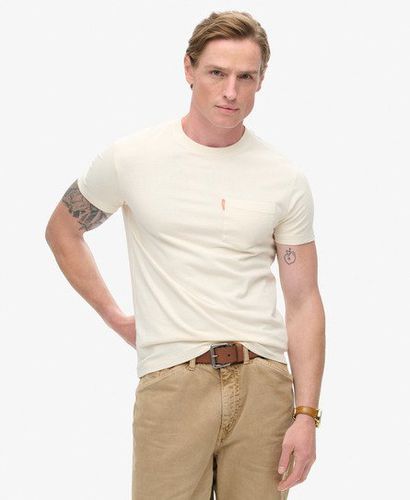 Men's Essential Washed Pocket T-Shirt Cream / Washed Chalk - Size: L - Superdry - Modalova