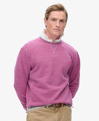 Men's Over Dyed Marl Crew Sweatshirt Pink / Shocking Pink - Size: L - Superdry - Modalova