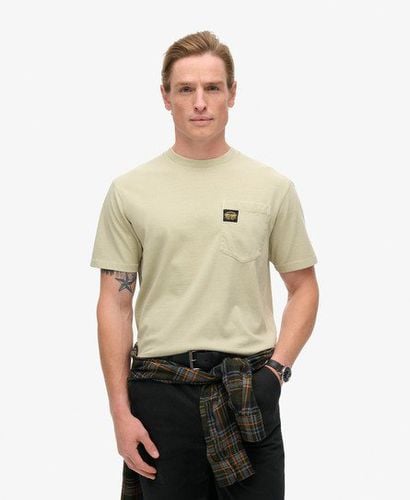 Men's Contrast Stitch Pocket T-Shirt Beige / Washed Pelican Beige - Size: M - Superdry - Modalova