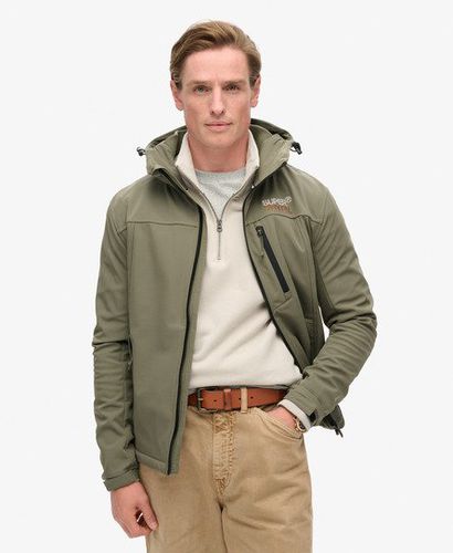 Men's Hooded Ripstop Softshell Trekker Jacket Green / Dusty Olive Green - Size: S - Superdry - Modalova