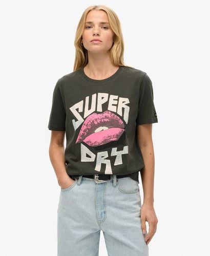 Women's Lo-Fi Punk Poster Relaxed T-Shirt Black / Washed Black - Size: 10 - Superdry - Modalova