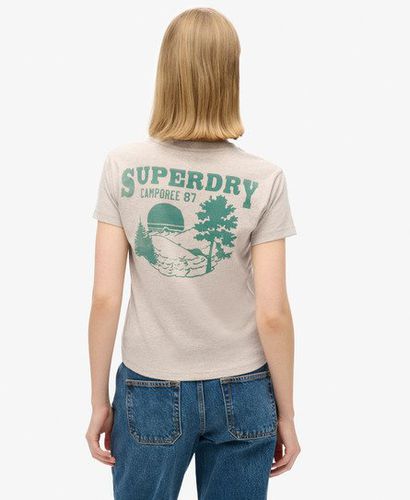 Women's Lo-fi Outdoor Fitted T-Shirt Beige / Lavin Beige Marl - Size: 14 - Superdry - Modalova