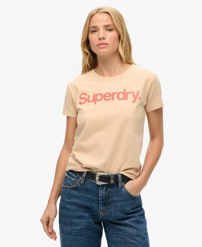 Women's Core Logo City Fitted T-shirt Beige / Frappe Beige - Size: 12 - Superdry - Modalova